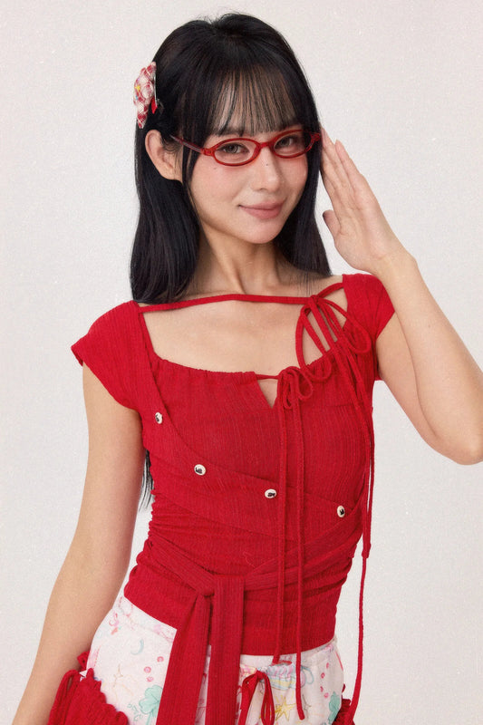Top asymétrique Dear Days Red