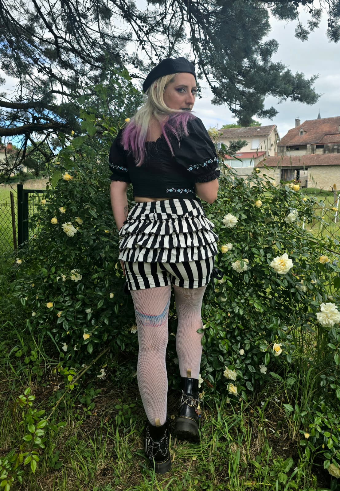 Bloomers Pierrot Rayé Noir et Blanc