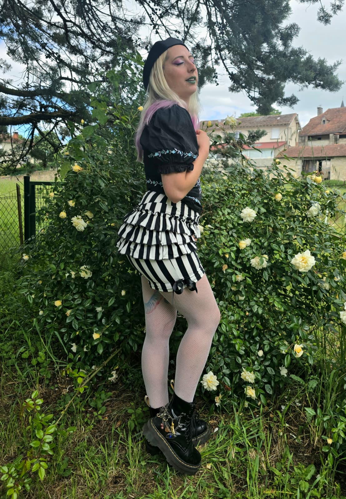 Bloomers Pierrot Rayé Noir et Blanc