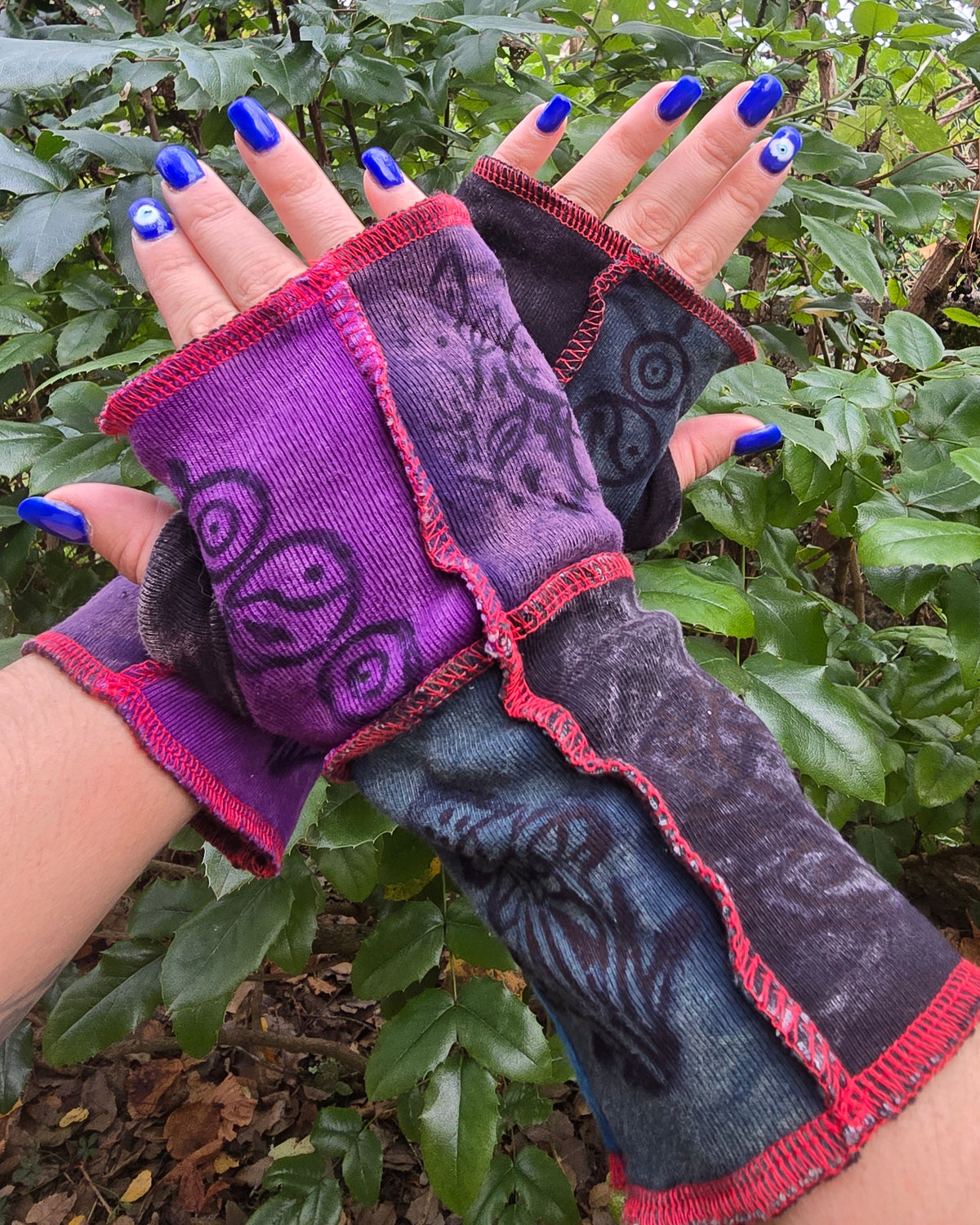 Mitaines Patchwork Violet