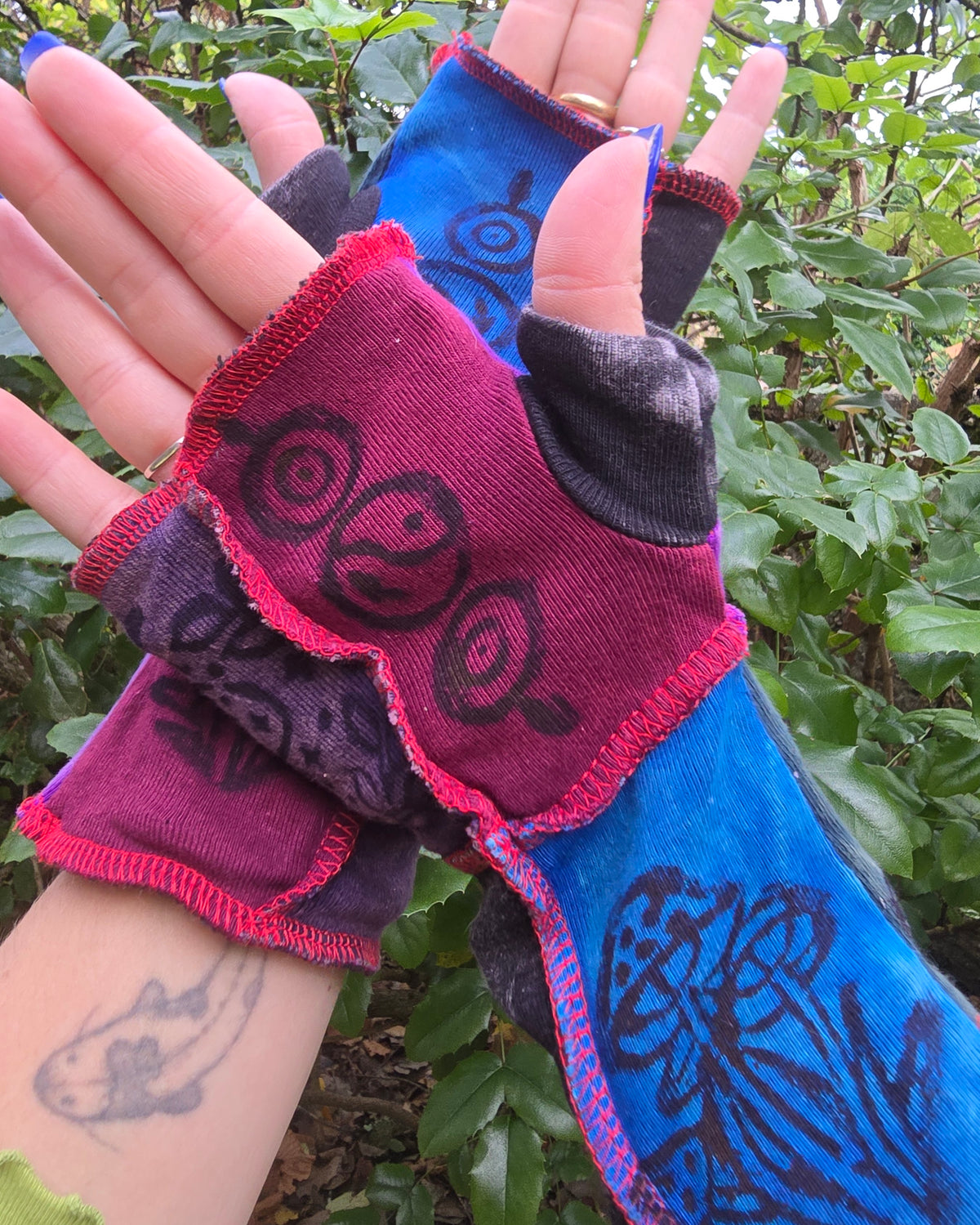 Mitaines Patchwork Violet