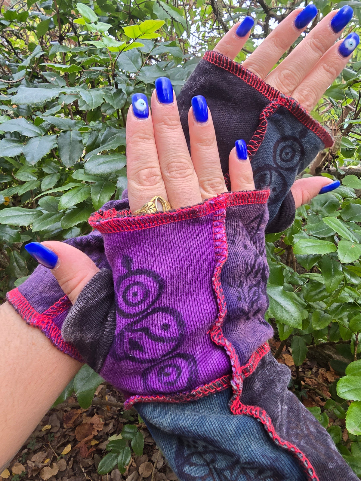 Mitaines Patchwork Violet