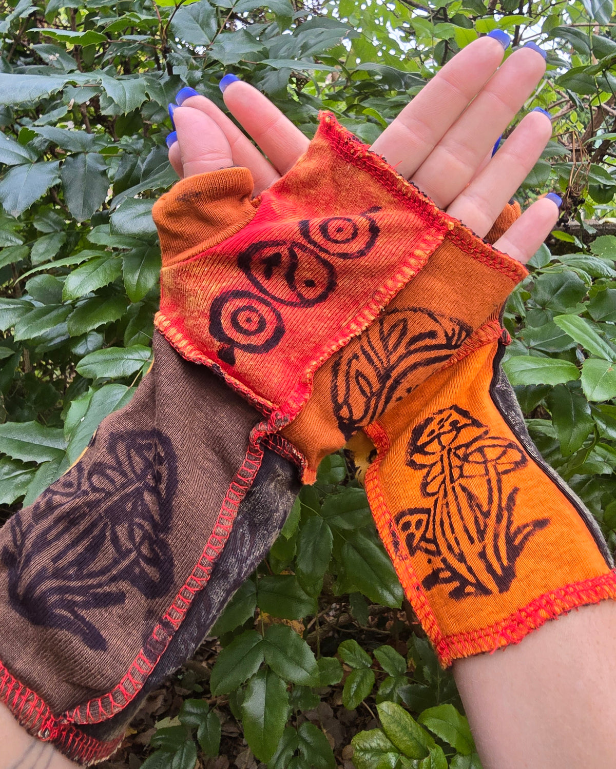 Mitaines Patchwork Orange