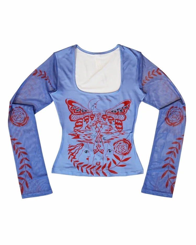 Long-sleeved motorcycle T-shirt