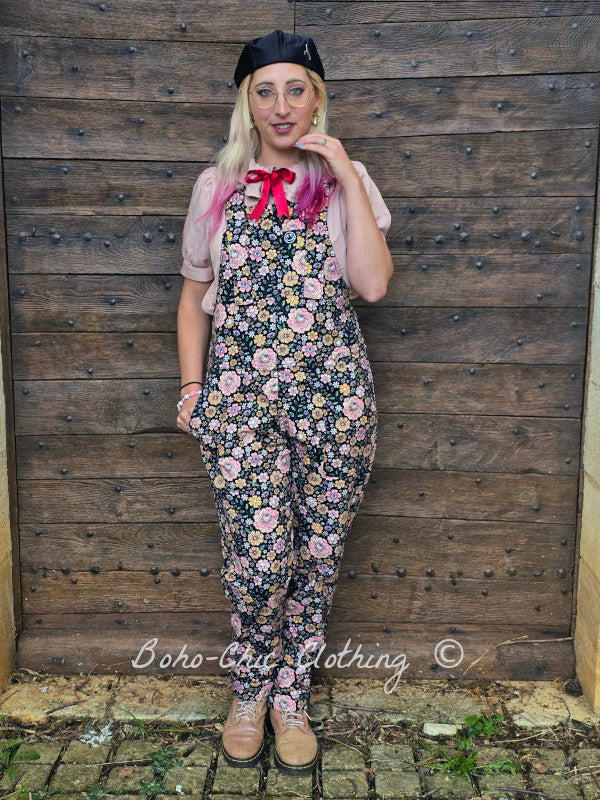 Eye Spy Floral Dungarees