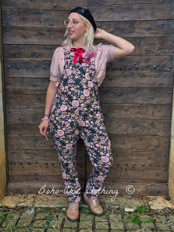 Eye Spy Floral Dungarees