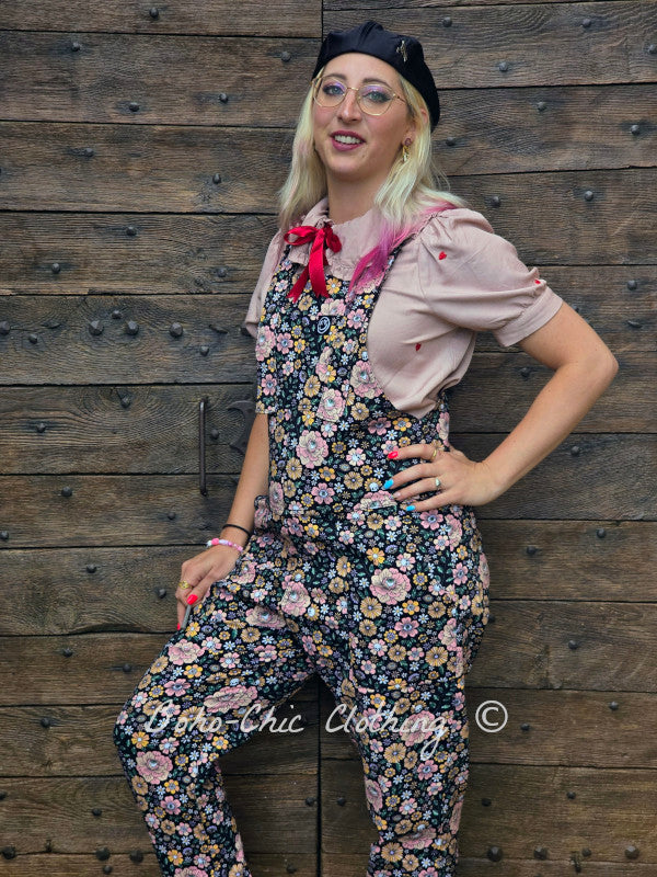 Eye Spy Floral Dungarees