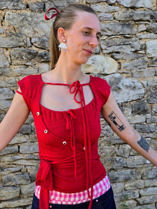 Top asymétrique Dear Days Red