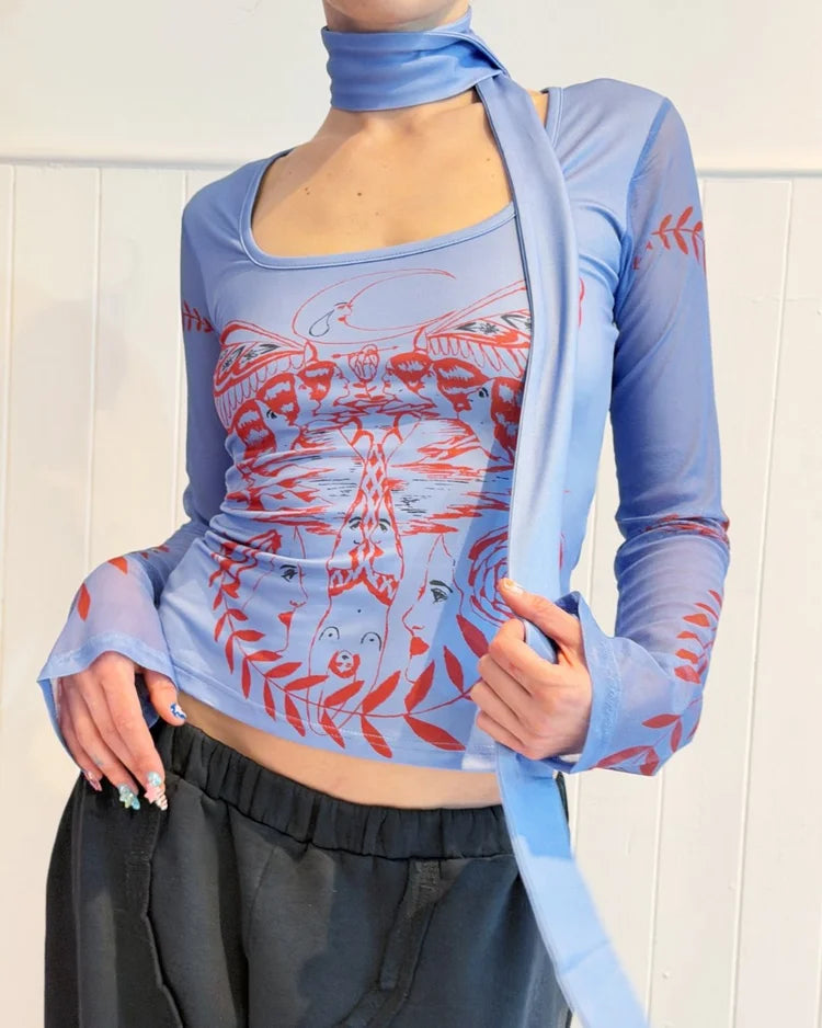 Long-sleeved motorcycle T-shirt