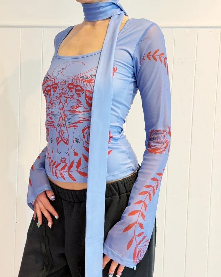 Long-sleeved motorcycle T-shirt