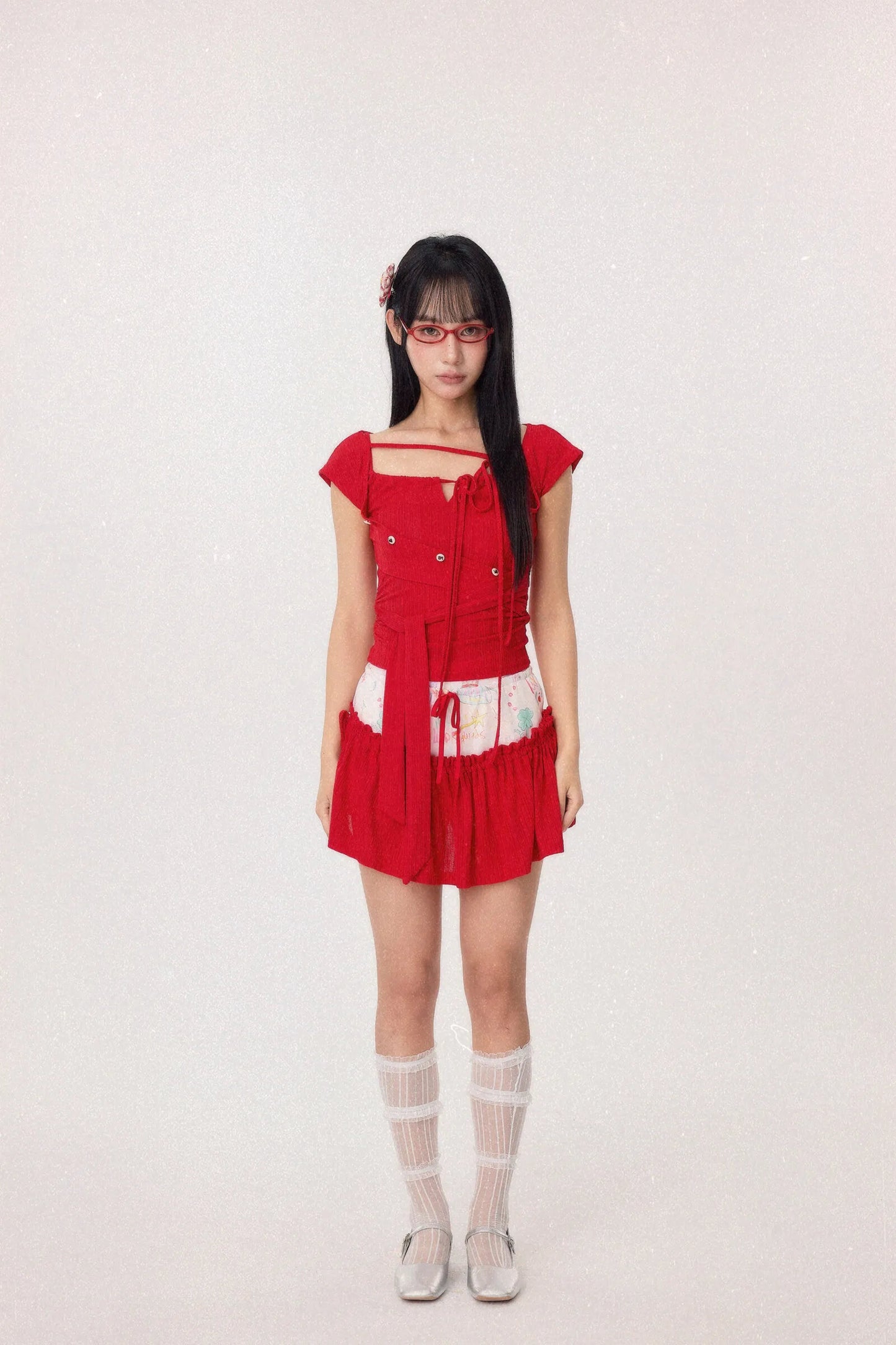 Dear Days Red Skort