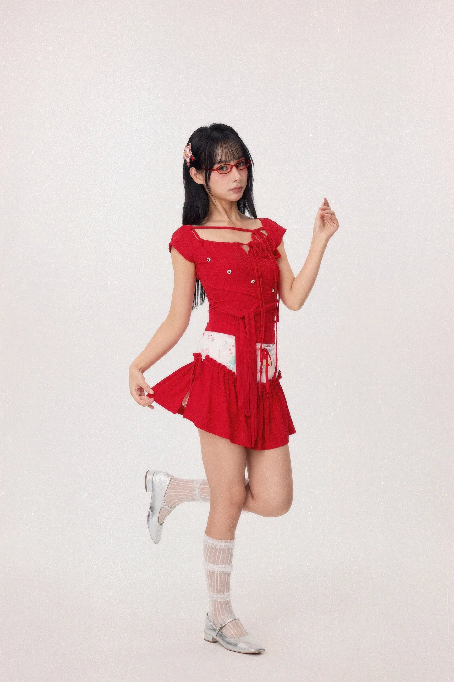 Dear Days Asymmetrical Top Red