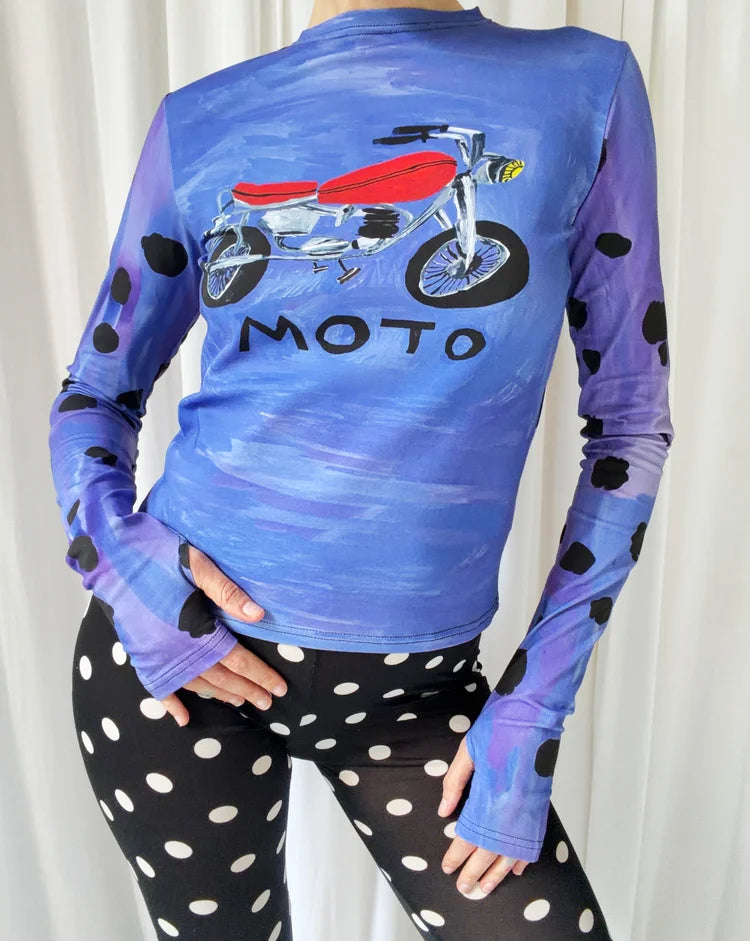 Long-sleeved motorcycle T-shirt