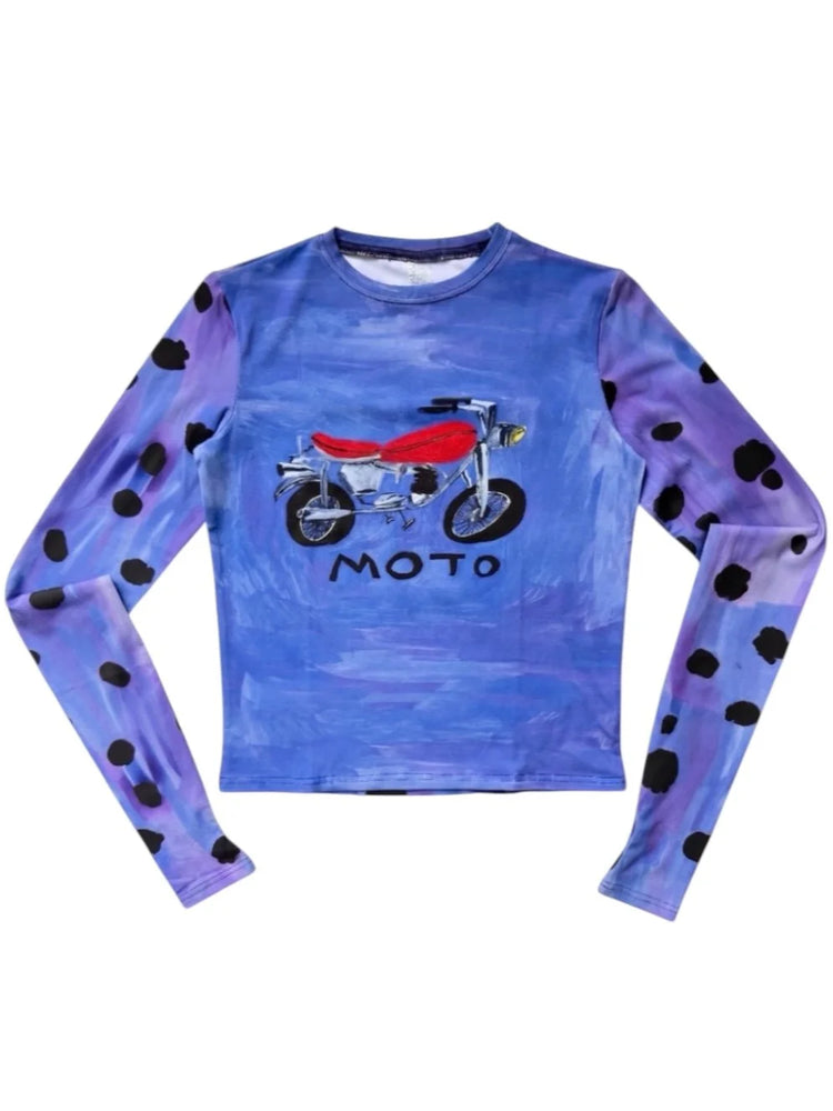 Long-sleeved motorcycle T-shirt