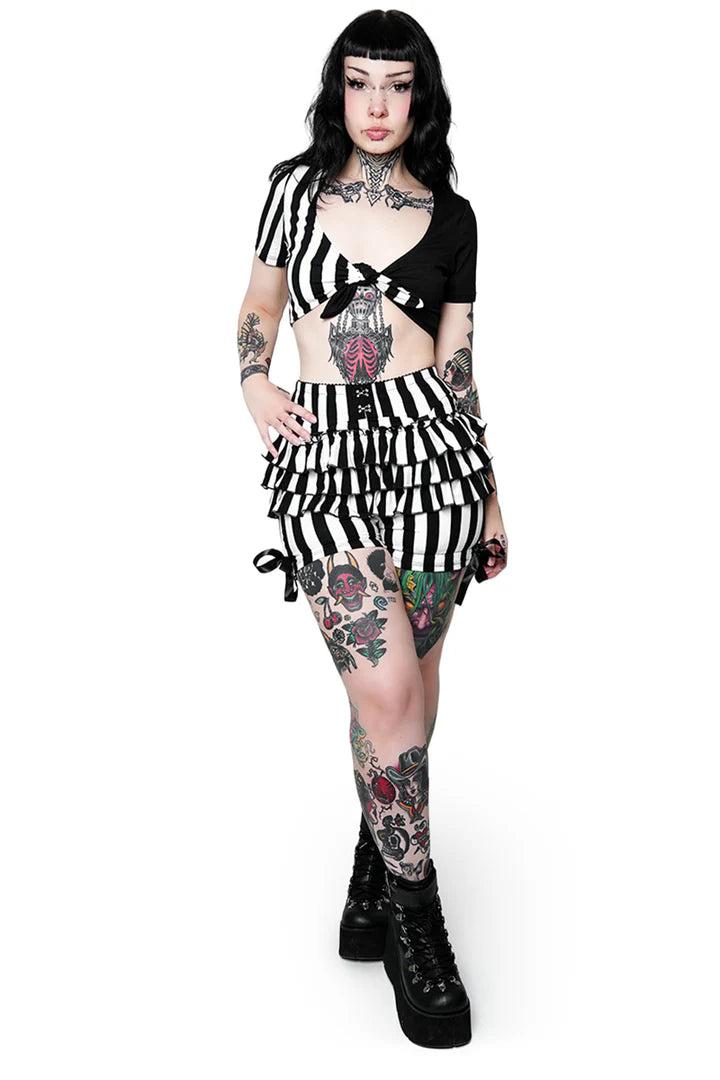 Bloomers Pierrot Rayé Noir et Blanc