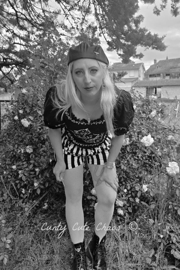 Bloomers Pierrot Rayé Noir et Blanc