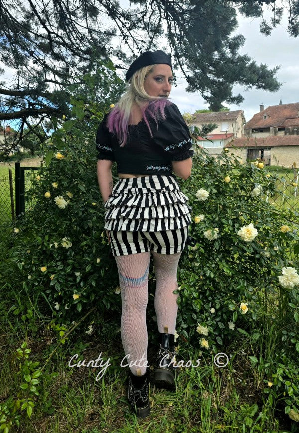 Bloomers Pierrot Rayé Noir et Blanc