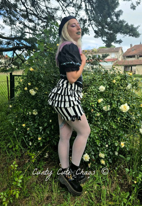 Bloomers Pierrot Rayé Noir et Blanc