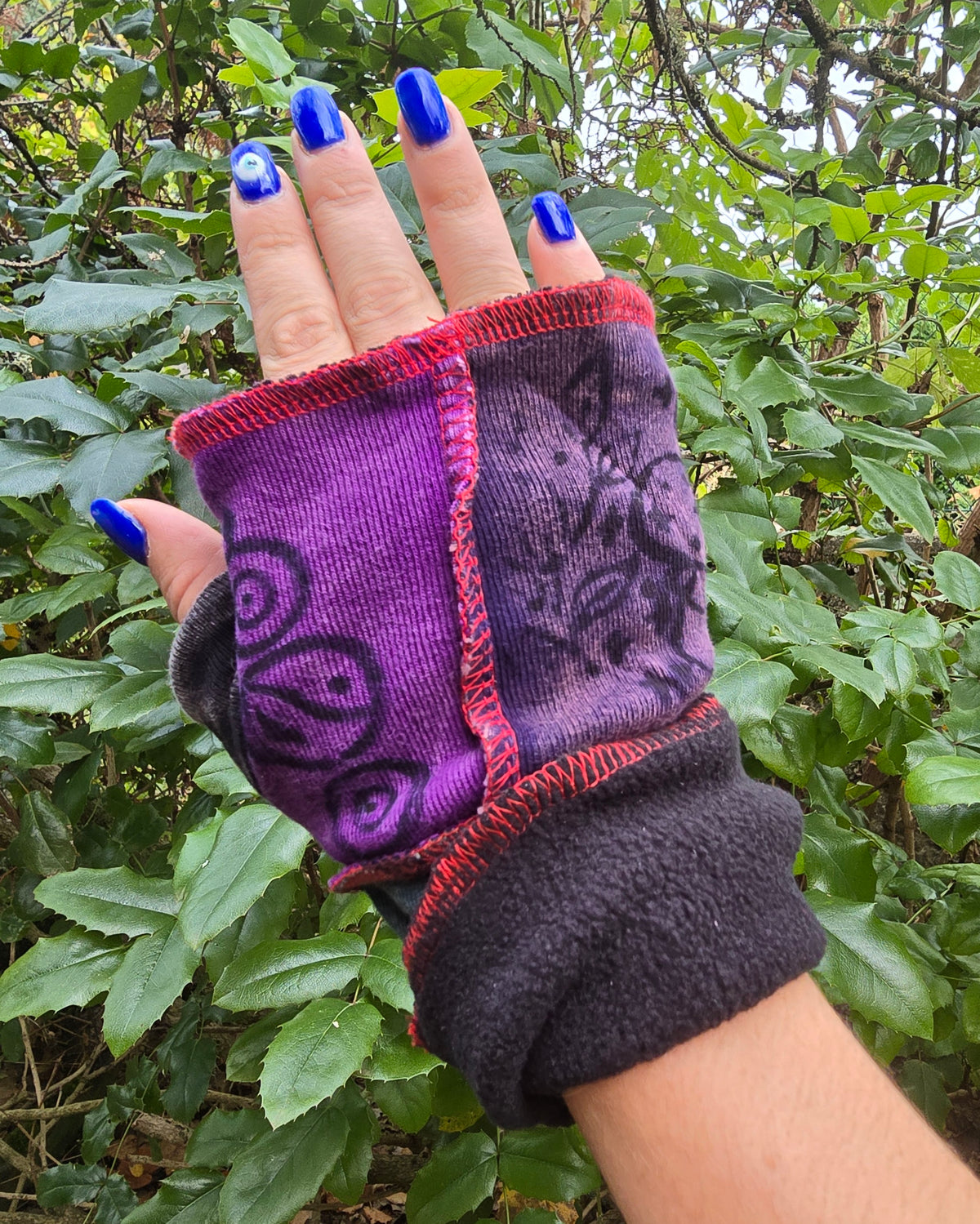 Mitaines Patchwork Violet