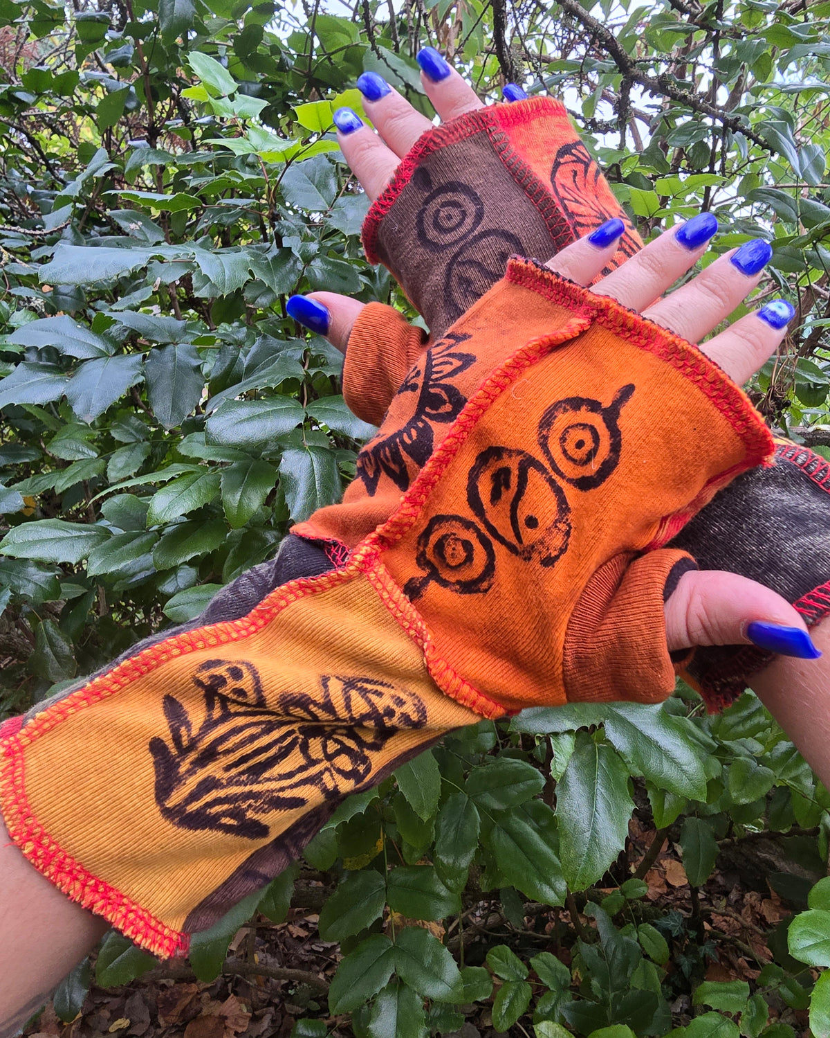 Mitaines Patchwork Orange