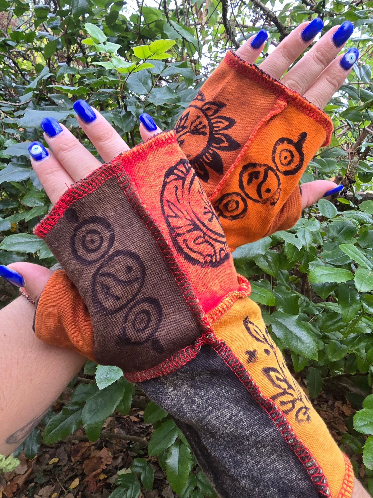 Mitaines Patchwork Orange